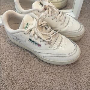 Reebok White Sneakers with Green Accents